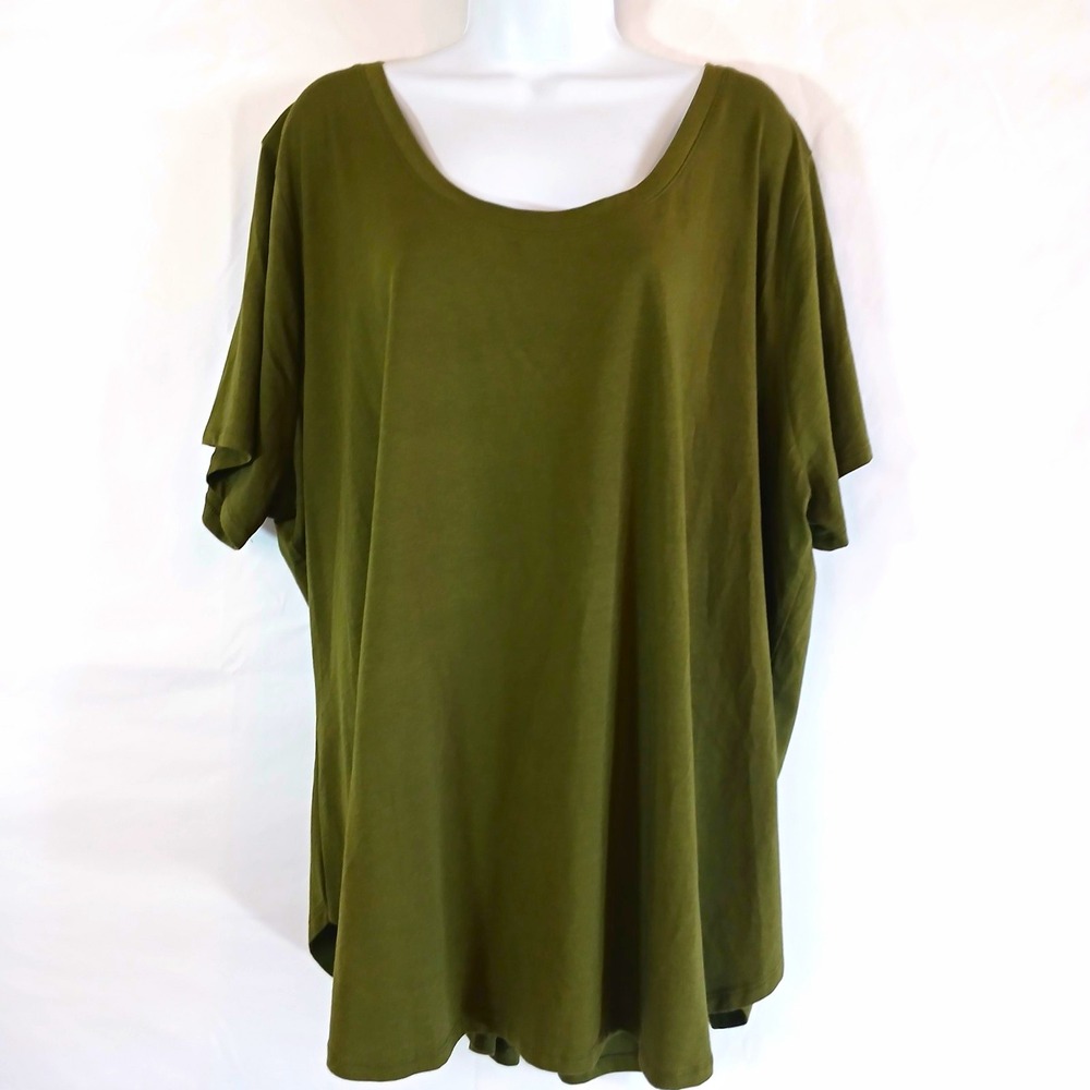 Ava Viv t-shirt green scoop neck short sleeve NWT sz 3x fall casual travel work
